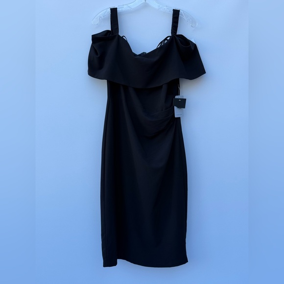 Marina Black Midi Sheath Off-the-Shoulder Bodycon
Dress Size 12 - Picture 15 of 16